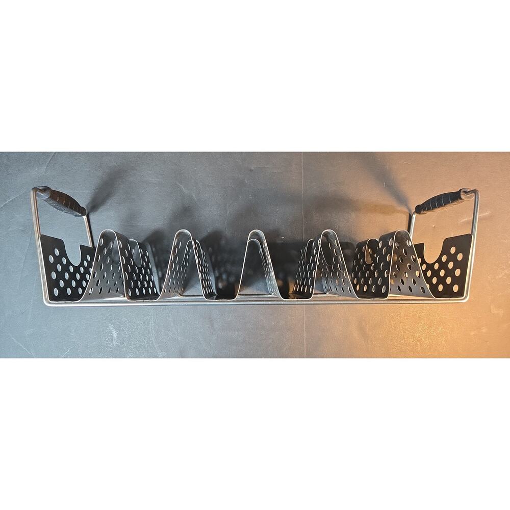 Blackstone Griddle Grill Taco Holder Rack Stainless Steel 4-Slot with Handles - Picture 9 of 10